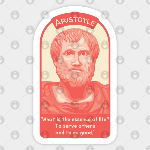 Aristotle Portrait and Quote Sticker by Slightly Unhinged